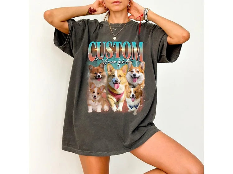 Custom Retro Dog Shirt, Personalized Pet Tee