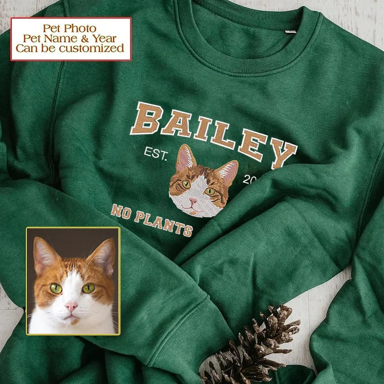 Personalized Embroidered Pet Sweatshirt with Pets Name, Custom Text