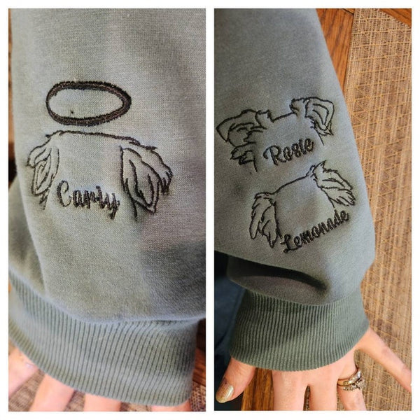 Personalized I Wear My Heart on My Sleeve Embroidered Pet Ears