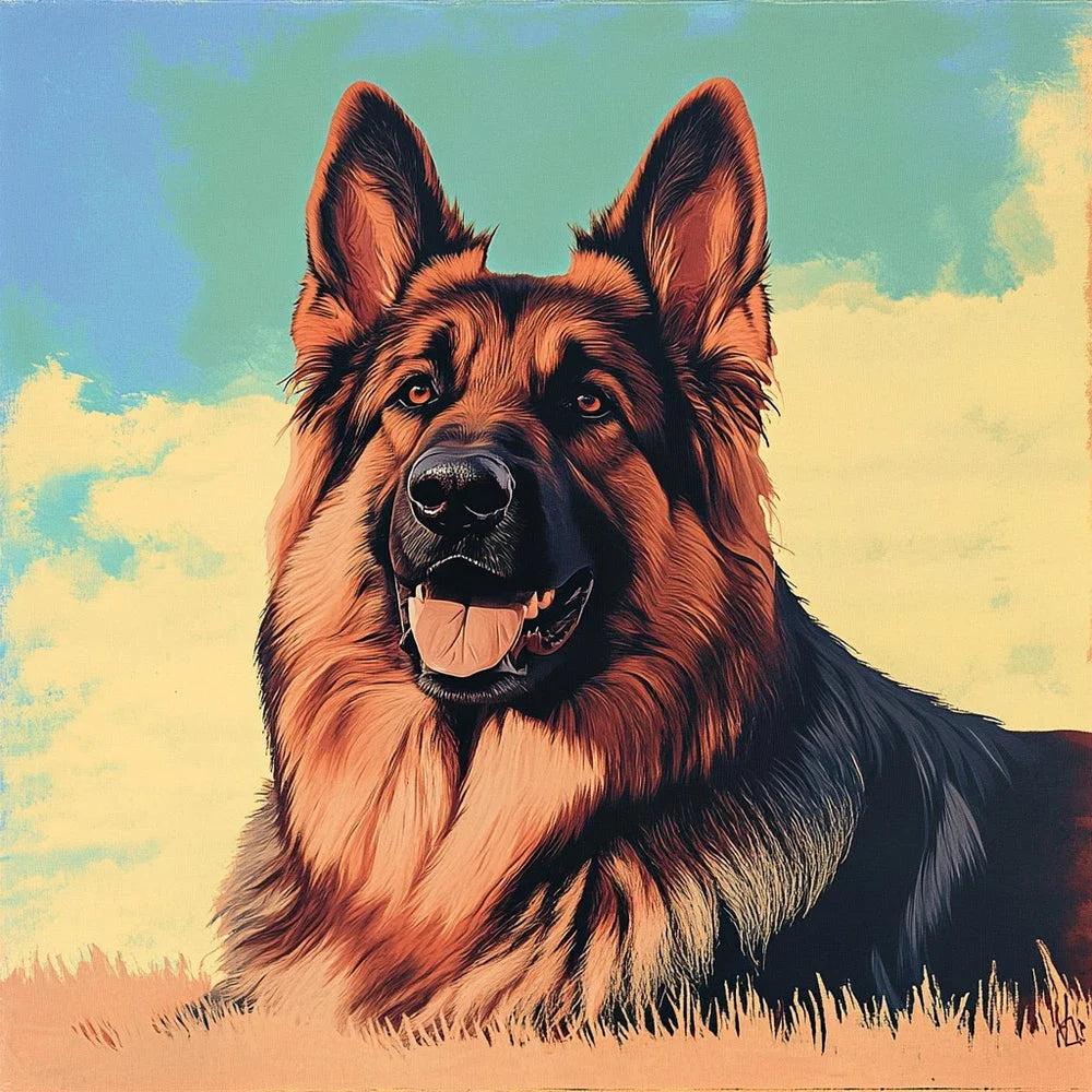 Screen Printing Art Style Pet Texture Canvas