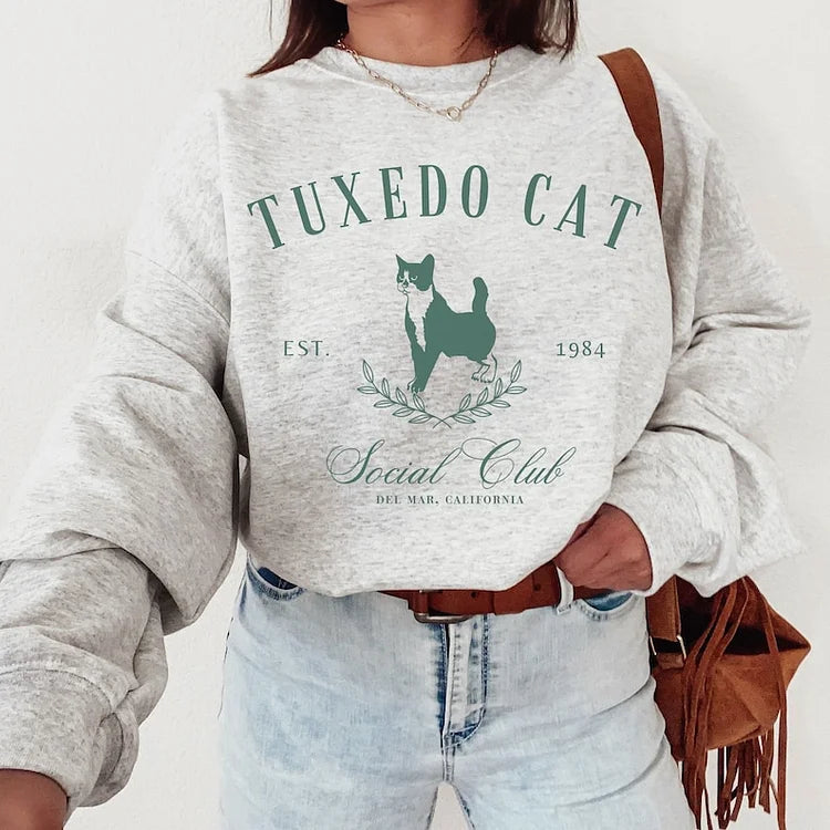 Custom Cat Social Club Name Sweatshirt T-shirt Hoodie