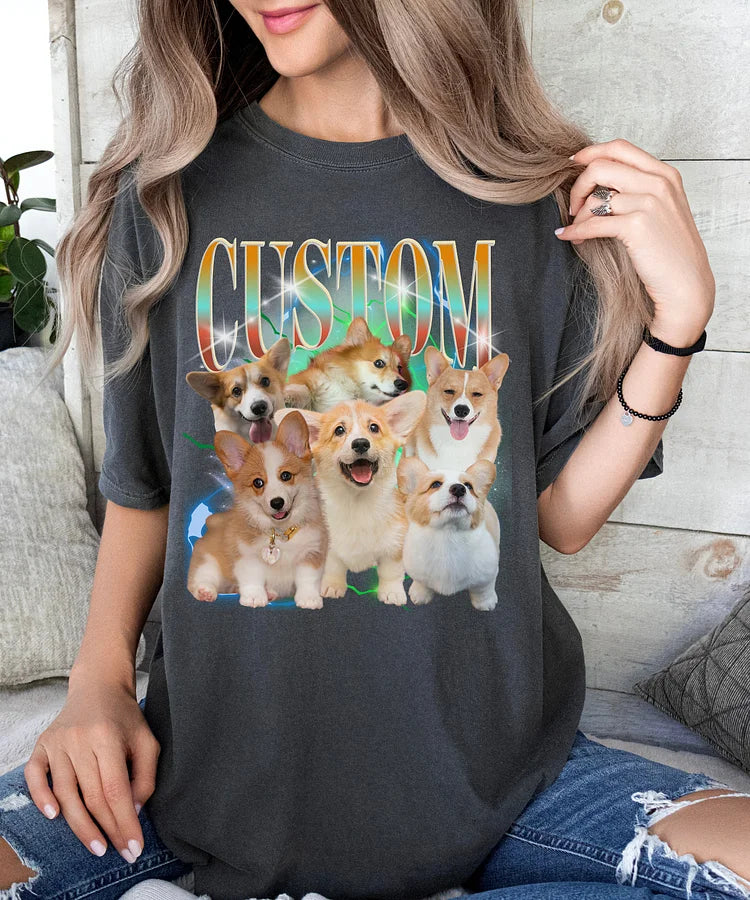 Custom Pet Shirt Retro 90's Custom Vintage Printing Unisex T-shirt Sweatshirt Hoodie