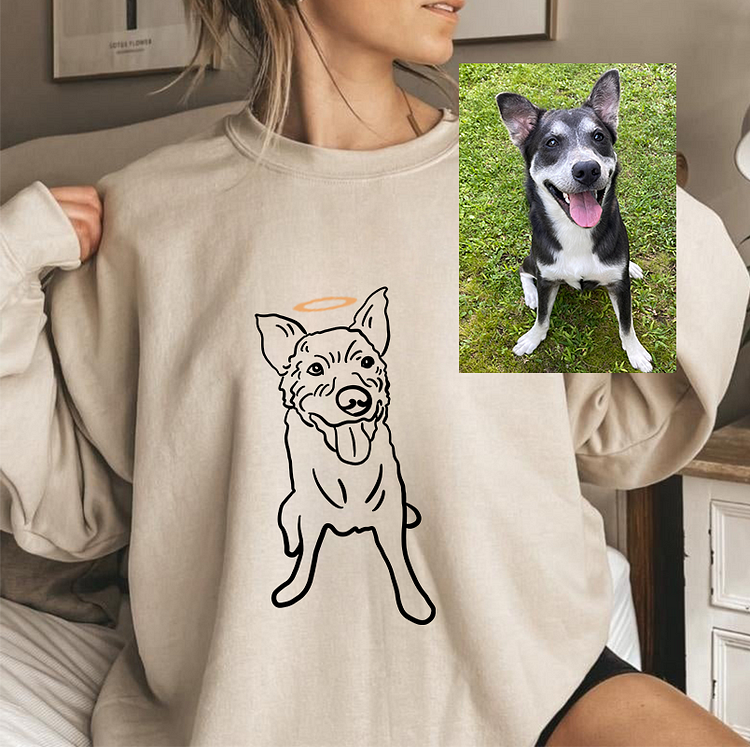 Custom Pet Photo Embroidered Sweatshirt