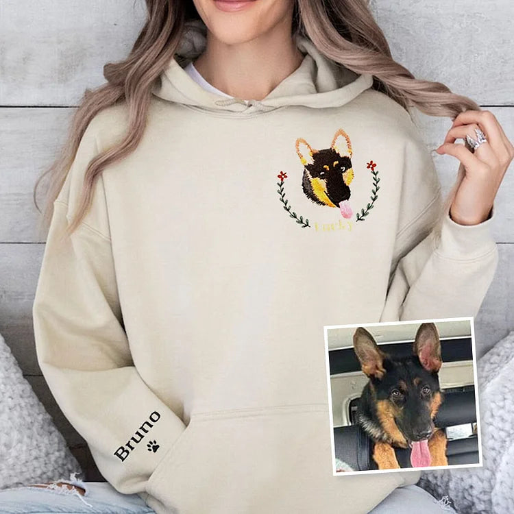 Custom Pet From Your Photo Embroidered Sweatshirt,Hoodie