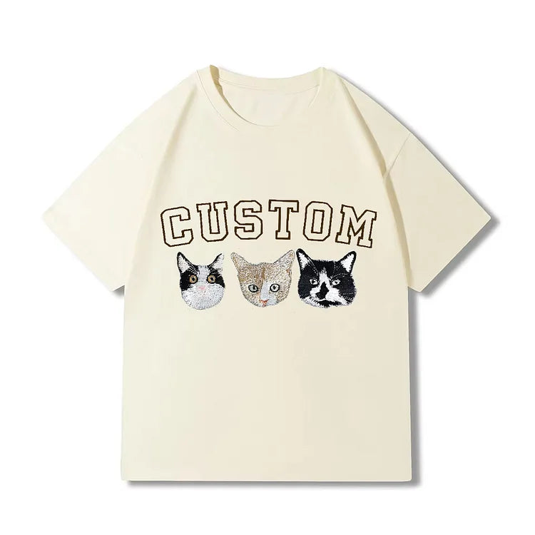 Personalized Pet Photo Embroidered With Custom Text Sweatshirt/Hoodie T-shirt