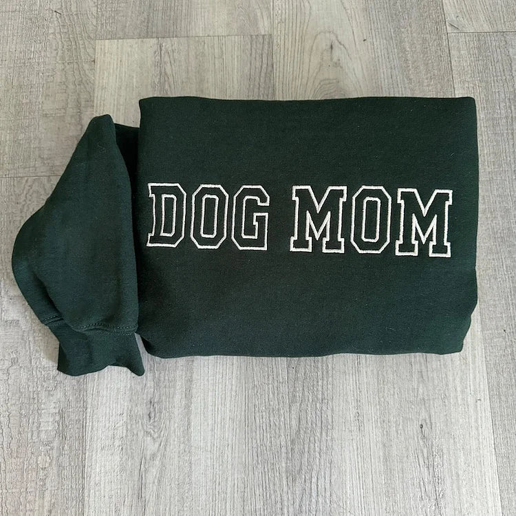 Dog Mom Custom Pet Portrait Sweatshirt Embroidered Hoodie
