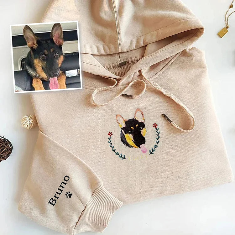 Custom Pet From Your Photo Embroidered Sweatshirt,Hoodie