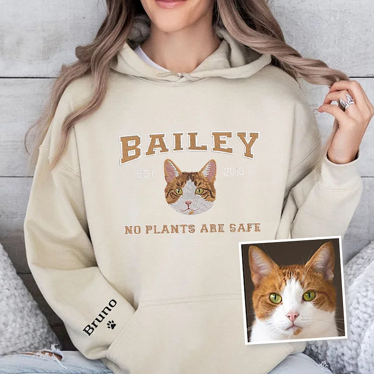 Personalized Embroidered Pet Sweatshirt with Pets Name, Custom Text