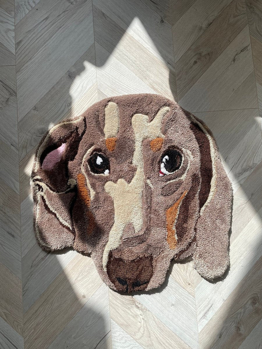 CUSTOM PET RUG - Flock Rug - Personalized Pet Dog Portrait Rug