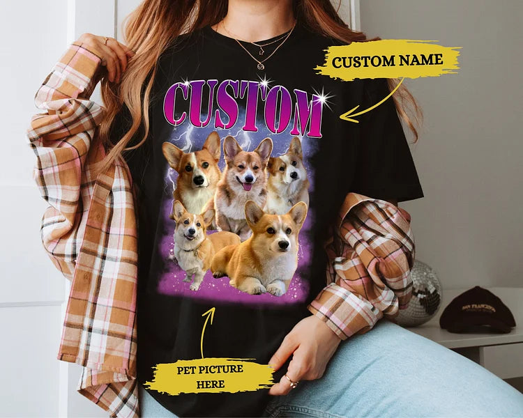 Custom Bootleg Rap Tee, Custom Dog Photo Printing Bootleg Shirt Sweatshirt Hoodie