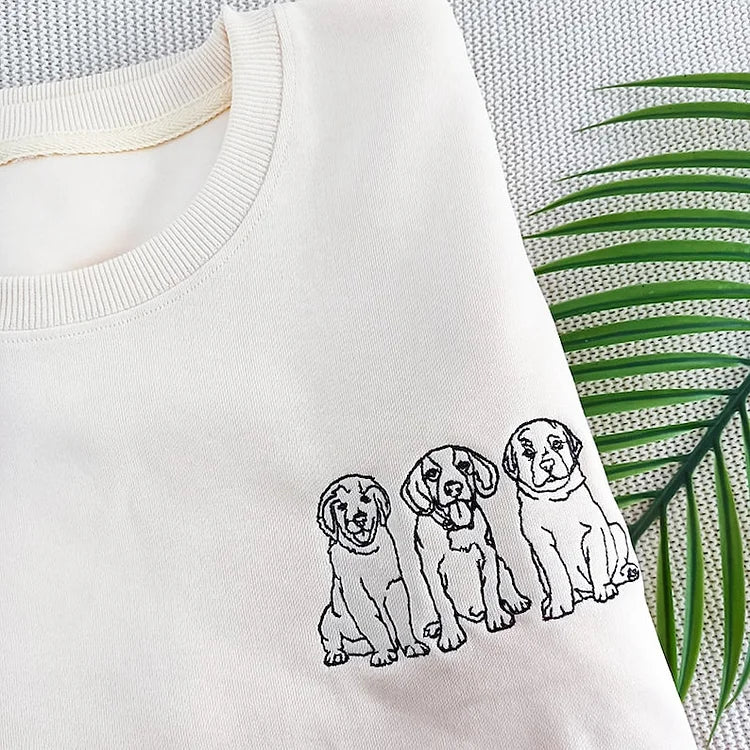 Custom Embroidered Pet Portrait Hoodie/Sweatshirt/T-shirt