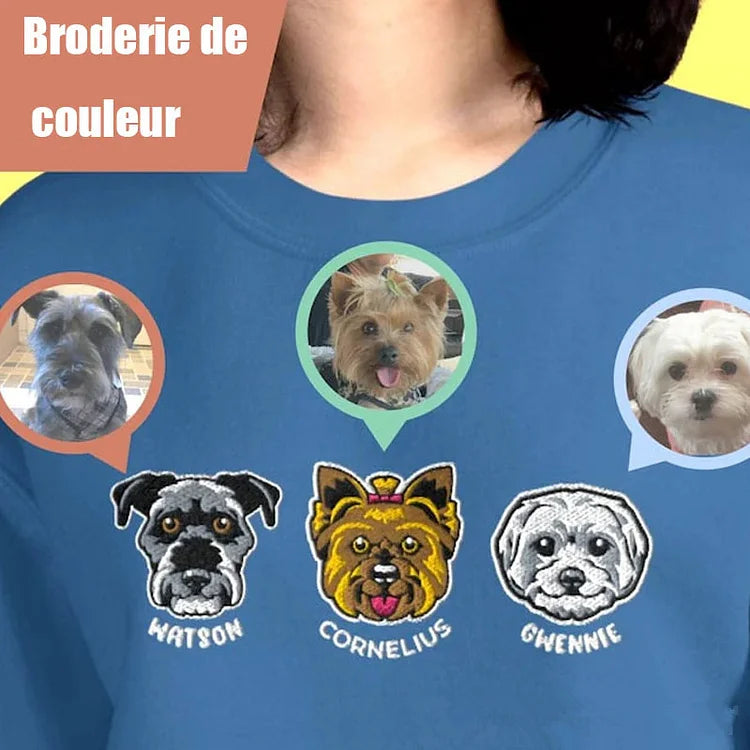 Personalized Embroidered Pet Sweater - Cartoon