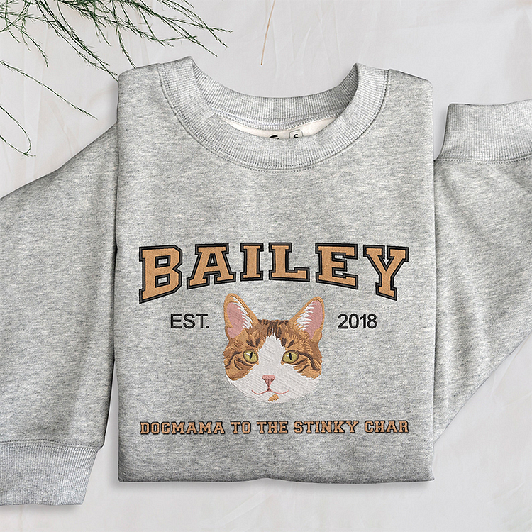 Personalized Embroidered Pet Sweatshirt with Pets Name, Custom Text