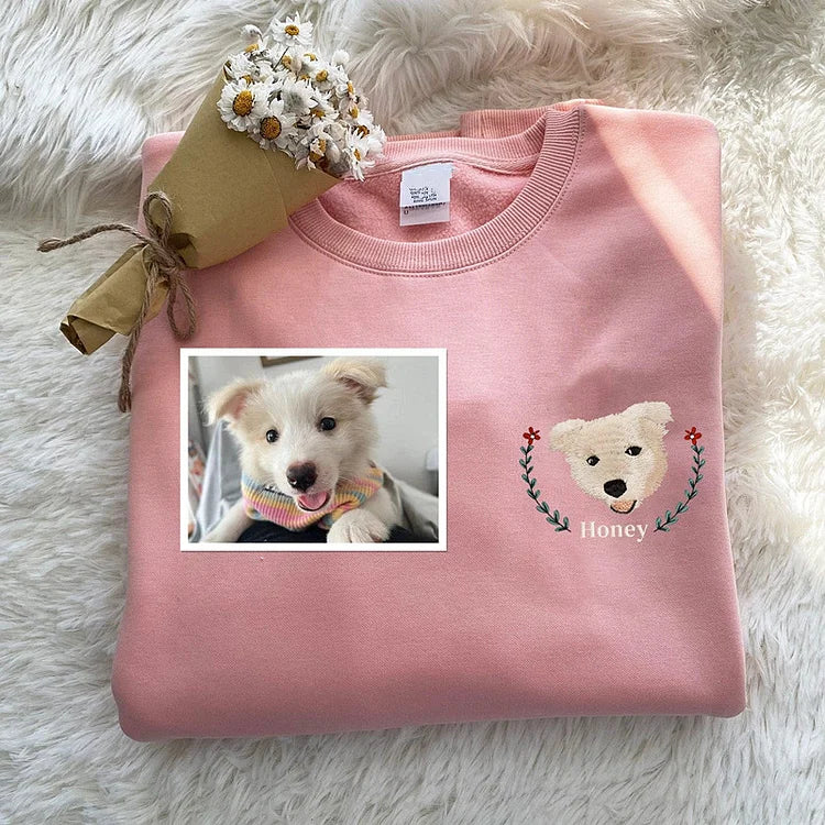 Custom Pet From Your Photo Embroidered Sweatshirt,Hoodie