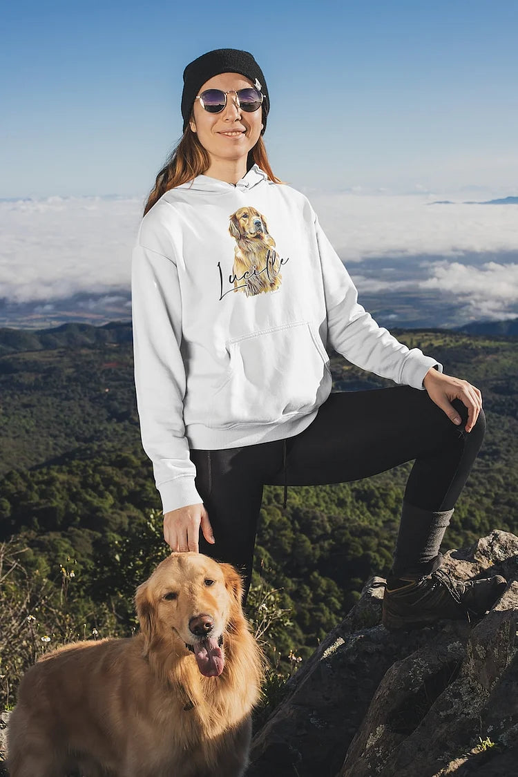 Custom Pet Photo Oil-Painted Effect Printed T-shirt Sweatshirt Hoodie