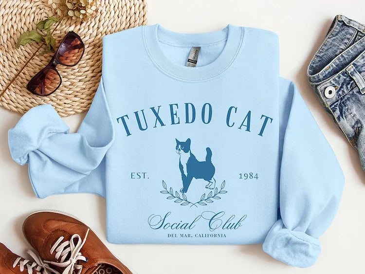 Custom Cat Social Club Name Sweatshirt T-shirt Hoodie