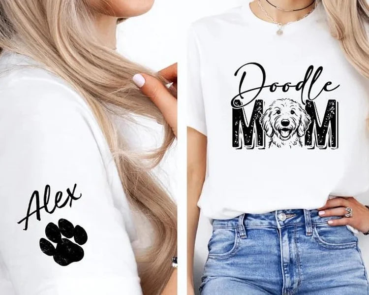 Custom Dog Mom Sweatshirt, Personalized Dog Photo Print T-shirt Sweatshirt Hoodie