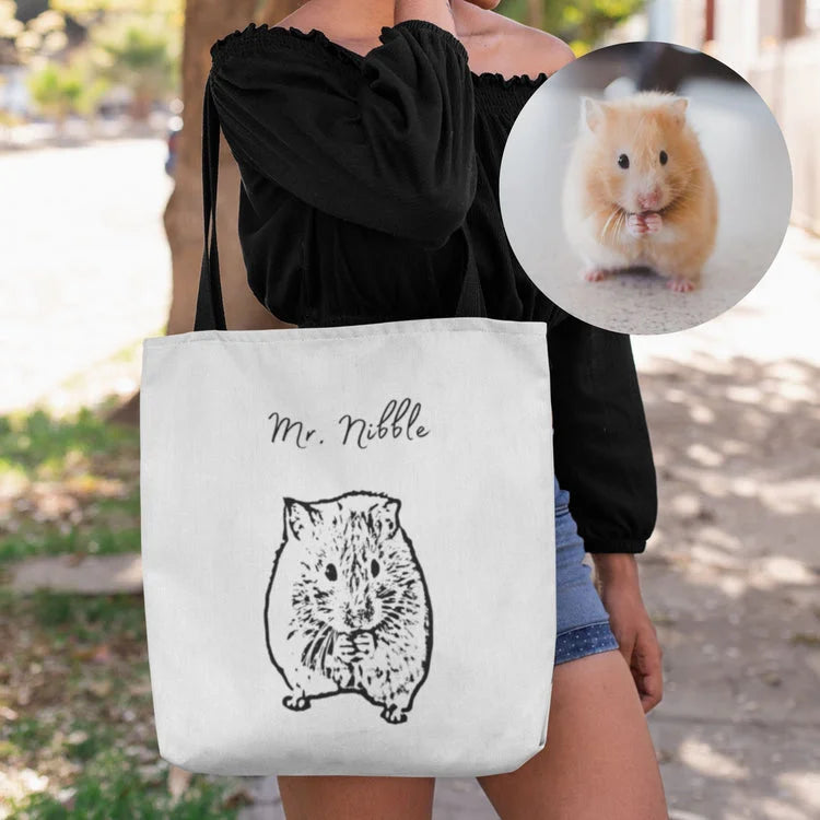 Custom Pet Tote Bag - Pet Photo + Name