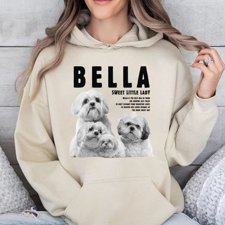 Custom Retro Pet Photo T-shirt Sweatshirt Hoodie | Personalize with Your Pet's Photos, Name, and Words