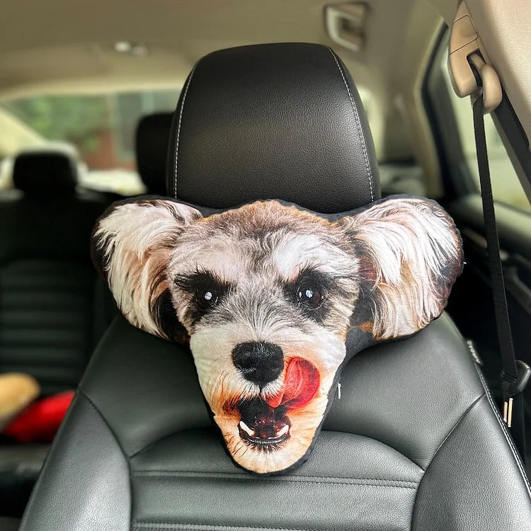 Custom Dog Face Car Neck Pillow