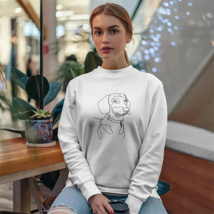 Custom Embroidered Pet Outline Portrait Hoodie/Sweatshirt/T-shirt