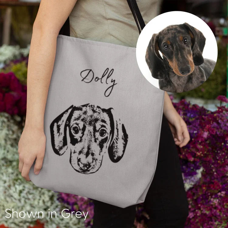 Custom Pet Tote Bag - Pet Photo + Name