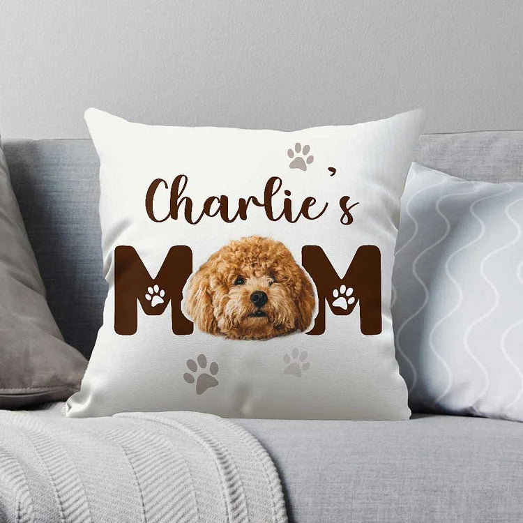 Personalized Dog Mom Pillow With Dog Face