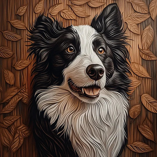 Wooden Style Pet Texture Canvas