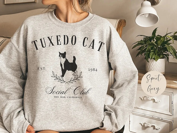 Custom Cat Social Club Name Sweatshirt T-shirt Hoodie