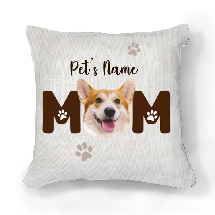 Personalized Dog Mom Pillow With Dog Face