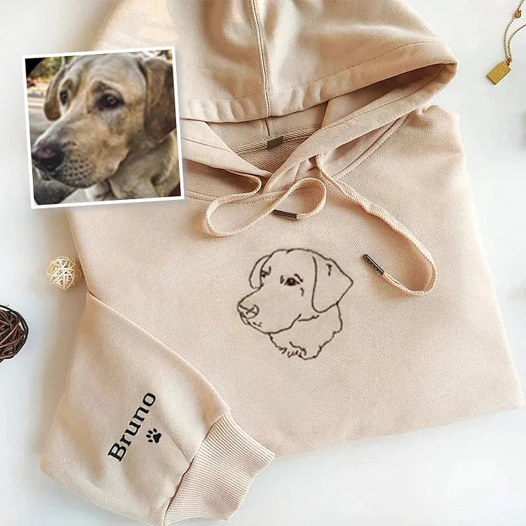 Custom Pet Embroidered Sweatshirt,Custom Dog Portrait