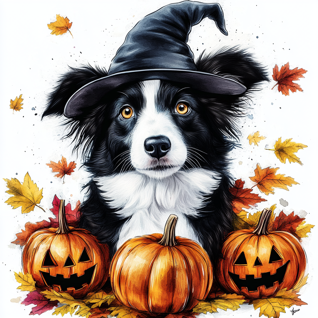 Halloween Series: Autumn Leaves Style Pet Texture Canvas