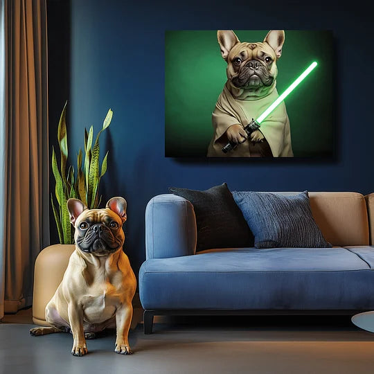 Star Soldier: Custom Pet Portrait Texture Canvas