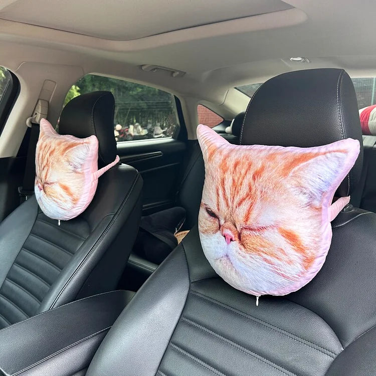 Custom Dog Face Car Neck Pillow