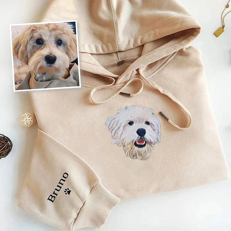 Personalized Pet Portrait Embroidered Sweatshirt