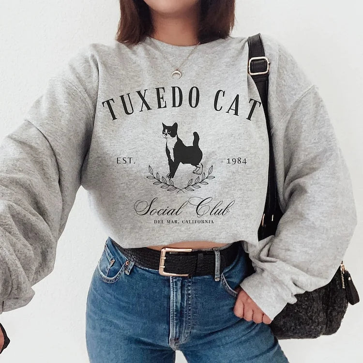 Custom Cat Social Club Name Sweatshirt T-shirt Hoodie