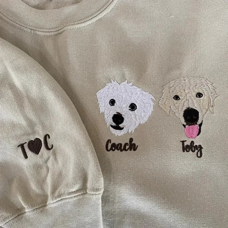 Personalized Pet Portrait Embroidered Sweatshirt