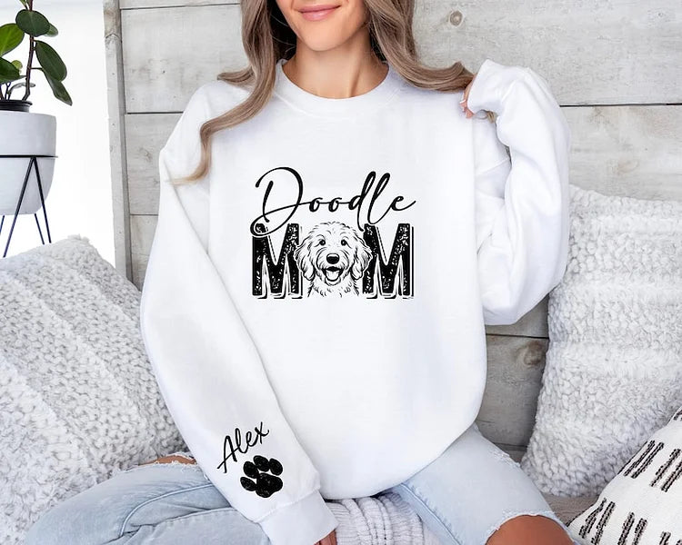 Custom Dog Mom Sweatshirt, Personalized Dog Photo Print T-shirt Sweatshirt Hoodie