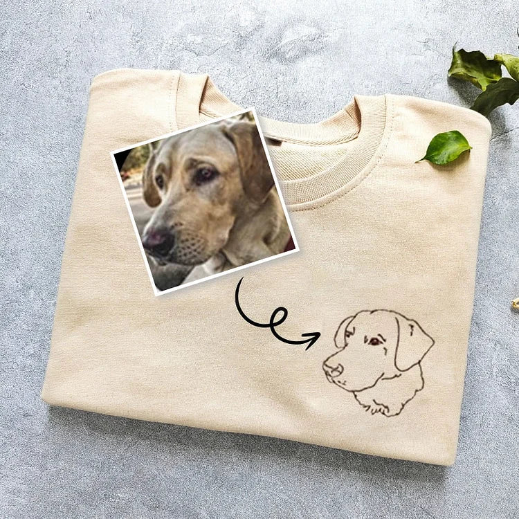 Custom Pet Embroidered Sweatshirt,Custom Dog Portrait